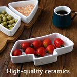 product_image_name-Generic-Snack Appetizer Trays Fruit Bowl Set, Holiday Shaped Party Plate Christmas Tree Dessert Serving Dishes, Nut Snack Platter, 3 pcs Removable Porcelain Ceramic Plates with Bamboo Board Tree Tray  Breakfast Plate Home for Living Room and Kitchen -5