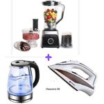 product_image_name-Hoffmans-A Pack Of 5 In 1 Multifunction Blender, 2L Glass Electric Kettle With LED Blue Light And A Steam And Dry Flat Iron-1