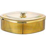 product_image_name-Generic-5 Compartments Snack Serving Tray Appetizer Transparent Plate with Lid Sealing Moisture-Proof Food Storage Organizer Container For Dried Fruits Nuts Candies Sweet Cookies Chocolates Mouth Freshener Restaurant Candy Box For Dining Table - Multicolor-1