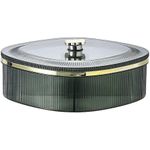 product_image_name-Generic-5 Compartments Snack Serving Tray Appetizer Transparent Plate with Lid Sealing Moisture-Proof Food Storage Organizer Container For Dried Fruits Nuts Candies Sweet Cookies Chocolates Mouth Freshener Restaurant Candy Box For Dining Table - Multicolor-4