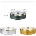 product_image_name-Generic-5 Compartments Snack Serving Tray Appetizer Transparent Plate with Lid Sealing Moisture-Proof Food Storage Organizer Container For Dried Fruits Nuts Candies Sweet Cookies Chocolates Mouth Freshener Restaurant Candy Box For Dining Table - Multicolor-5