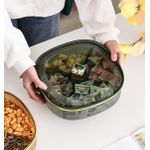 product_image_name-Generic-5 Compartments Snack Serving Tray Appetizer Transparent Plate with Lid Sealing Moisture-Proof Food Storage Organizer Container For Dried Fruits Nuts Candies Sweet Cookies Chocolates Mouth Freshener Restaurant Candy Box For Dining Table - Multicolor-6