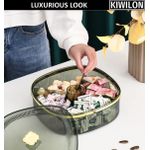 product_image_name-Generic-5 Compartments Snack Serving Tray Appetizer Transparent Plate with Lid Sealing Moisture-Proof Food Storage Organizer Container For Dried Fruits Nuts Candies Sweet Cookies Chocolates Mouth Freshener Restaurant Candy Box For Dining Table - Multicolor-7