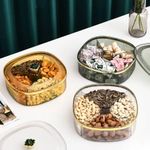 product_image_name-Generic-5 Compartments Snack Serving Tray Appetizer Transparent Plate with Lid Sealing Moisture-Proof Food Storage Organizer Container For Dried Fruits Nuts Candies Sweet Cookies Chocolates Mouth Freshener Restaurant Candy Box For Dining Table - Multicolor-8
