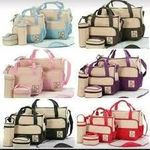 product_image_name-Generic-5 In 1 Multi-Function Baby Diaper Changing Bag - Multicolor-4