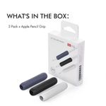 product_image_name-Generic-3 Apple Pencil Grips TPU Silicon Grip Protective Cover For Apple Pencil 1 and 2 - Black,blue,White-2