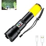 product_image_name-Generic-C20 Led Torch Light High Power Long Distance Rechargeable Powerful Bright Flash Light Torch 6-8 Hrs Work time - Long Range Beam,Waterproof,Aluminium Body(Black) (Large)-3