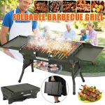 product_image_name-Generic-Portable Briefcase Charcoal Barbecue Grill  Foldable Camping BBQ Folding Barbeques Charcoal Stainless Steel Smoker Barbecue for Outdoor Party Cooking Picnic Garden Terrace Camping Travel -Green-4