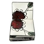 product_image_name-Generic-6 Pieces Square Red Flower Side Plates - Cream-2