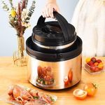 product_image_name-Generic-3Pcs Cookware Set Hot-Pot Insulated Casserole Stainless Steel Casserole Dish. Color -Black,Green & Blue.-4