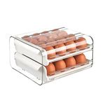 product_image_name-Generic-32 Eggs Tray Storage Box Double-deck Refrigerator Drawer, White-2