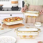 product_image_name-Generic-3 Piece European Style Light Luxury Casserole With Lid Creative Binaural Square Hot Pot Dry Dishes With Pot Candle Holder Heating Ceramic cookware-1