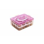 product_image_name-Generic-32-Grid Eggs Tray Storage Container - Green, Blue, Pink -3