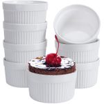 product_image_name-Generic-6 oz, Set of 8, Creme Brulee Ramekins, Souffle Dishes, Oven Safe Porcelain Ramiken Bowls For Custard, Lava Cakes, Pudding, Flan Creme Brulee Mini Desserts, Jam and Ice Cream, Ramekins For Baking-1