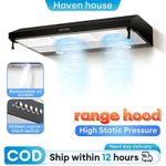 product_image_name-Generic-Double Motor 90cm Lamp 1.5W*2 Washable Filters Visor Cooker Hood LED Extractor Hood Under Cabinet Hood Wall Mounted Extractor Fan Kitchen 600 mm Top Vented Range Hood,-2