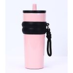 Stainless Steel Insulated Water Bottle - 304 Food Grade, Leak-Proof, Portable with Straw, Keeps Drinks Hot & Cold, Perfect for Outdoor Sports, Unisex - Pink, Black.