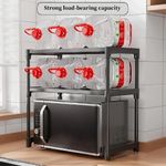 product_image_name-Generic-Microwave Oven Stand, Multifunctional Microwave Oven Organizing Table Stainless Steel Microwave Oven Rack Multi-layer Kitchen Storage Rack Sink Organizer Spice Rack-3