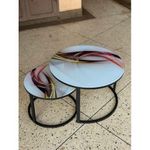 product_image_name-Generic-2-in-1 Modern Nesting Round Side Tables with Faux Marble Glass Top -1