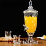product_image_name-Generic-4.5Litres Drink Dispensers For Parties Crystal Glass Iced Mason Jar Dispenser with Stand And Spigot Liquid Containers Wide Mouth Beverage Server Water Pitcher For Juice Tea Party Bar Wedding -4