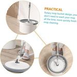 product_image_name-Generic-Disc Bucket Spinning Mop 360° Round Cleaning Mop Head Wash Floor Dry Mop Mirror Mop Window Cleaner Mop Stick for Floor Wet Mop Rotating Adjustable Cleaning Mop Household Suite Plastic To Rotate Self-squeezer - Multicolor-2