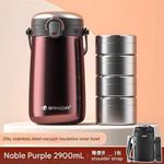 product_image_name-Generic-Portable 2900ml 4 Layers Lunch Box Food storage containers Bento box Warmer Stainless steel Food warmer container Heat preservation Insulated Meal Food Flask Stainless Steel Preservation Box for Office Students-2