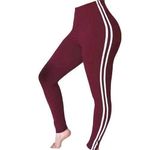 Striped Leggings - Maroon