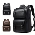 product_image_name-Generic- casual Daily commuter Leather Backpack For Men Business Laptop Backpack Waterproof Travel College Backpack Daily Work Bags Rucksack Travel Bag School Bag-5