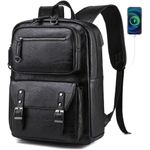 product_image_name-Generic- casual Daily commuter Leather Backpack For Men Business Laptop Backpack Waterproof Travel College Backpack Daily Work Bags Rucksack Travel Bag School Bag-7
