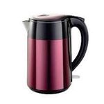 product_image_name-RAF-2L Electric Stainless Steel Cordless Kettle Double Layer Tea Kettle With Scaled Window Water Kettle And360 Degree Rotating Base- Maroon-2