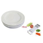 Set of 6 dinner set plus a FREE VEGETABLE SLICER-WHITE