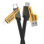 product_image_name-Amaya-Fast Charging Cable - USB-A to USB-C & Lightening, PD 27W Max, Durable Nylon Braided Multi-Device Charger for iPhone & Android-1