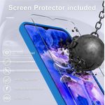 product_image_name-Samsung-Galaxy A15 5G Luxury Soft Rubber Liquid Silicone Skin Touch Feel Cover Case With glasss Armor Blue-2