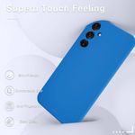 product_image_name-Samsung-Galaxy A15 5G Luxury Soft Rubber Liquid Silicone Skin Touch Feel Cover Case With glasss Armor Blue-3