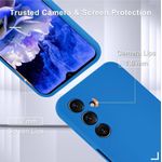 product_image_name-Samsung-Galaxy A15 5G Luxury Soft Rubber Liquid Silicone Skin Touch Feel Cover Case With glasss Armor Blue-4