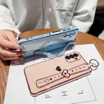 product_image_name-Generic- Compatible with Samsung Galaxy A14 5G Case, Electroplated Edge Love Heart Case with Wrist Strap, Full Camera Protection Raised Reinforced Corners Shockproof Soft TPU Cover, Blue-4