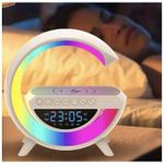 product_image_name-Universal- Wireless Charger Speaker - Portable Wireless Speaker Alarm Clock, Mp3 Player With Night Light And Alarm Clock , Multi - Color Changing Atmosphere Lamp - White-4