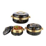 product_image_name-Generic-Luxury 3-Piece 2.6/2.1/1.6qt Thermal Casserole Dish Set with Lids, Insulated Stainless Steel Container for Hot & Cold Food, Serving Bowl for Buffets/Parties-Marble- Multicolor-4