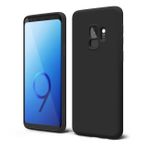 product_image_name-Generic-Samsung Galaxy S9 Phone Case Liquid Silicone Bumper, Cute Thin Slim Soft Rubber TPU Plain Smooth Gel Cover for Women Girl Aesthetic, Matte Solid Protective & Shockproof, Black-1