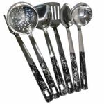 product_image_name-Generic-7 Piece Stainless Steel Animal Print Holder Kitchen Tool Cooking Utensils Serving Spoons Cutlery Laddle Set-Silver.-3