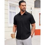 product_image_name-Fashion-Alimens & Gentle Men's Short Sleeve Dress Shirts Wrinkle Free Untucked Casual Button Down Shirt-2