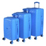 product_image_name-Generic-20, 24, 28 inch, Set Of 3, Polypropylene Luggage, Hard sided, (Sky Blue 55, 65 and 75 cms) Small Medium Large Trolley Bag 8 Spinner Smooth Wheels TSA Lock  Unbreakable Men & Women -Multicolor-2