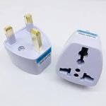 product_image_name-Generic-1 Piece Of UK Plug Adapter 3 Pin Universal Adapter Travel Adapter China Converter EU Socket To UK Plug- White-4