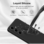 product_image_name-Generic-Silicone Case Compatible with Samsung Galaxy S24 Plus, Full Body Silky Soft Touch Phone Case with Camera Protection, Shockproof Cover with Microfiber Lining, Black-4