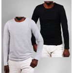 product_image_name-Rubanda-Mayonza-2 Pack Of Long Sleeved Round Neck Men's T-Shirts - Black, Grey-1