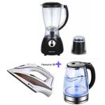 product_image_name-Hoffmans-A Pack Of  Original Juice Blender, 2L Glass Electric Kettle With LED Blue Light And A Steam And Dry Flat Iron-1