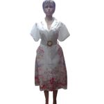 SIMPLE CASUAL LADIES' DRESS  - WHITE/MULTICOLOR 