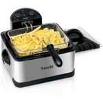 Saachi 6.0 Litres Singl Basket Deep Fryer Adjustable Thermostat- Silver