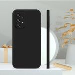 product_image_name-Samsung-Galaxy A32 4G Soft Rubber Liquid Silicone Case Cover Black -1