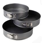 product_image_name-Generic-3Pcs Round Cake Mould Non-stick Bakeware Set - Black-1