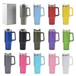 product_image_name-Generic-Portable Stainless Steel Vacuum Insulated Travel Mug and Tumbler with Handle and Straw -Multicolor-2